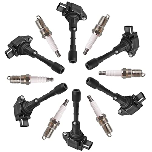 Yoshi Motors Pack of 6 Ignition Coil With 6 Spark Plug Replacement For Infiniti Nissan 07-17 EX35 FX35 G25 V6 M35 Q50 Q70 QX60 350Z Altima Maxima Pathfinder Xterra V6 3.5 UF550 22448JA10C