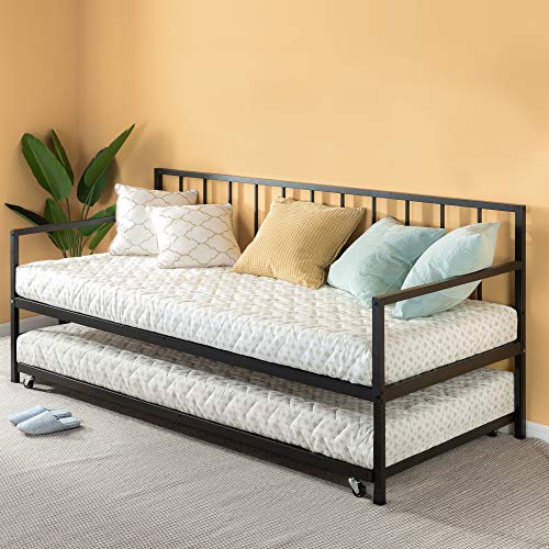 ZINUS Eden Metal Daybed with Trundle / Mattress Foundation with Steel Slat Support / Easy Assembly, Twin