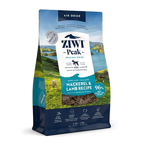 ZIWI Peak Air-Dried Dog Food – All Natural, High Protein, Grain Free and Limited Ingredient with Superfoods, Mackerel and Lamb, 2.2 Pound (Pack of 1)