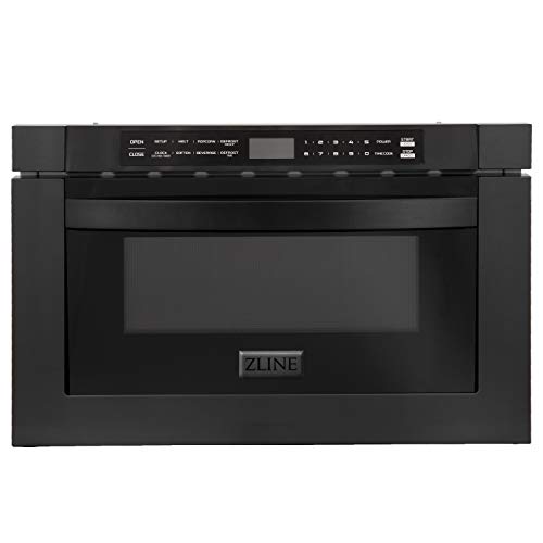 ZLINE 24" 1.2 cu. ft. Built-in Microwave Drawer in Black Stainless Steel