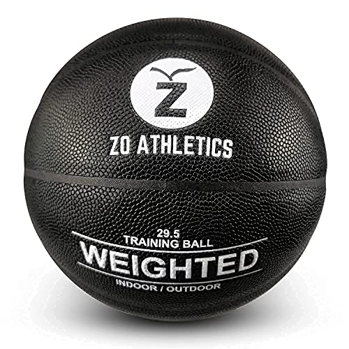 Zo Athletics Weighted Basketball - Workout Included on The 3lb Heavy Basketball for Training and Dribbling Drills - Basketball Training Equipment for Teen Boys and Girls﻿