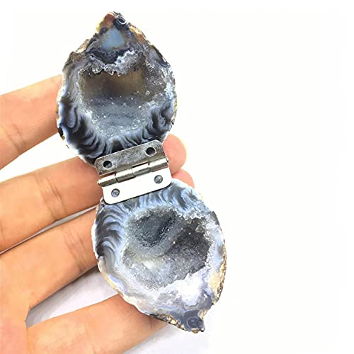 ZXYWW Crystal Geode Round Ring Box for Women Gift, Natural Agate Geode Jewelry Organizer Quartz Ring Holder - Suit for Proposal Wedding