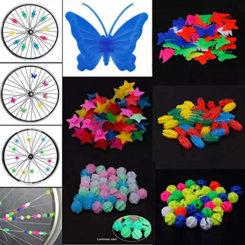 170 Pieces Bike Wheel Spokes Bicycle Spoke Beads Clip Kids Bike Decoration Accessories