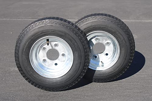 2-Pack Antego Trailer Tire On Rim 480-8 4.80-8, Load C, 6 Ply, 5 Lug Galvanized Wheel