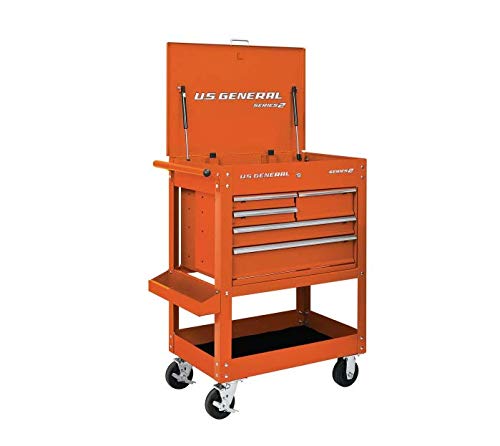 30 in. 5 Drawer Orange Mechanic's Cart