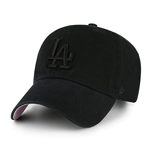 '47 Los Angeles Dodgers Ballpark Clean Up Dad Hat Baseball Cap - Black/Pink Bottom