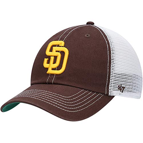 '47 MLB Trawler Mesh Clean Up Adjustable Hat, Adult One Size Fits All (San Diego Padres Brown)