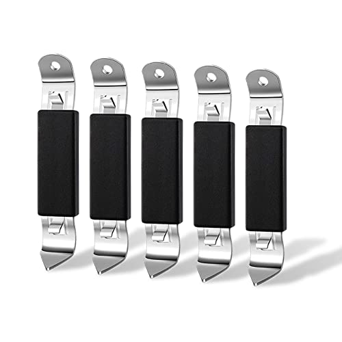 5 Pack Magnetic Bottle Openers Stainless Steel Flat Bottle Opener, Solid and Durable Beer Openers Small Bottle Opener Can Tapper with Magnet for Camping and Traveling