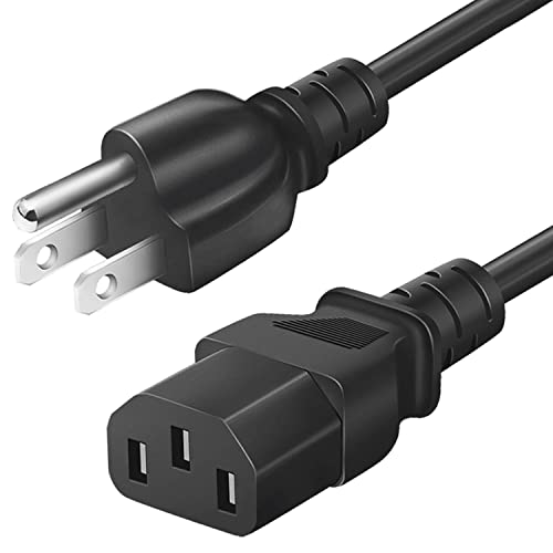 6 FT 3 Prong AC Power Cord Cable for LCD TV Plasma DLP LED Monitor 4K Screen Samsung Sony Vizio Toshiba Panasonic LG Philips Viewsonic Dell Monitor and More