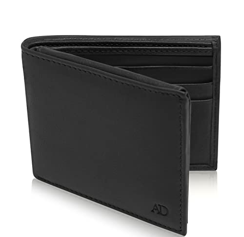 Access Denied Slim Leather Bifold Wallets For Men - Minimalist Mens Wallet RFID Blocking Card Holder With ID Window Gifts For Men