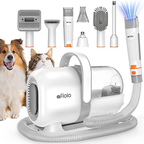 Afloia Dog Grooming Kit, Pet Grooming Vacuum & Dog Clippers Nail Trimmer Grinder & Dog Brush for Shedding with 7 Pet Grooming Tools, Low Noise Dog Hair Remover Pet Grooming Supplies