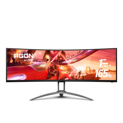 Agon AG493UCX2 Super Wide Curved Gaming Monitor, Dual QHD 5120x1440, 165Hz 1ms, FreeSync Premium, DisplayHDR 400, USB-C Docking & KVM, Height-Adjustable