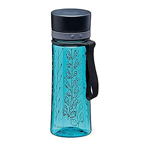 Aladdin Aveo Leakproof Leakproof Water Bottle 0.35L Aqua Blue Wildflower Print – Wide Opening for Easy Fill - BPA-Free - Simple Modern Water Bottle - Stain and Smell Resistant - Dishwasher Safe