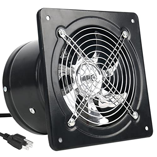 AMZGLORY Exhaust Fan with Plug, 8 inch 735CFM Through-the-Wall Extractor Exhaust Ventilation Fan for Kitchen, Bathroom, Toilets, Bedroom, Living Room, Shopping Mall, and Office, 110V, Black