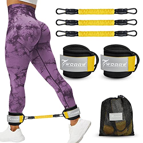 Ankle Resistance Bands with Cuffs, Glutes Workout Equipment, Legs Resistance Bands for Kickbacks Hip Glute Training Exercises - Perfect for Home Workouts and Fitness Training for Women and Men