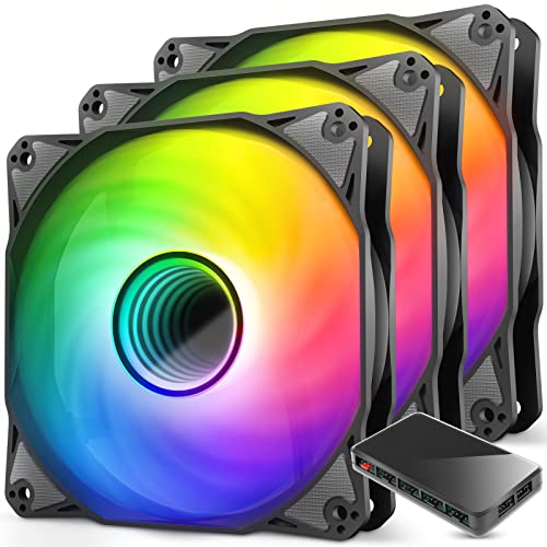 Antec RGB Fans 120mm, RGB Case Fans, PC Fans, 3-pin 5V Addressable RGB Fans, Infinity Series 3 Packs