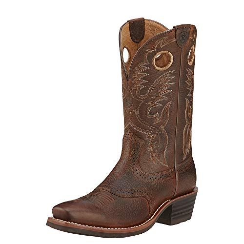 Ariat Mens Heritage Roughstock Western Boot Brown Oiled Rowdy 9.5 Wide