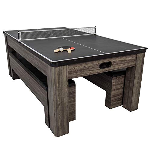 Atomic Northport 3-in-1 Dining Table with Air-Powered Hockey and Table Tennis, Black