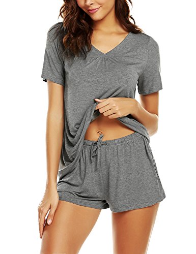 Avidlove Women's Shorts Pajama Set Short Sleeve Sleepwear Nightwear PJS S-XXL,Grey,X-Large