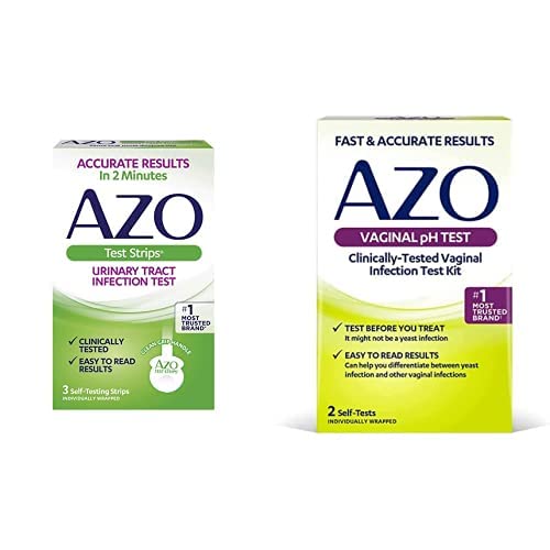 AZO Urinary Tract Infection (UTI) Test Strips (3 Count) + AZO Vaginal pH Test Kit (2 Count) Fast & Accurate Results, from The #1 Most Trusted Brand