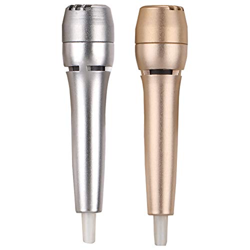 Baluue Microphone Wired 2Pcs Mini Karaoke Machine Microphone Metal Handheld Mic Speech Amplifier Compatible with Karaoke Machine Speaker Amp Mixer (Random Color) Small Portable Speaker