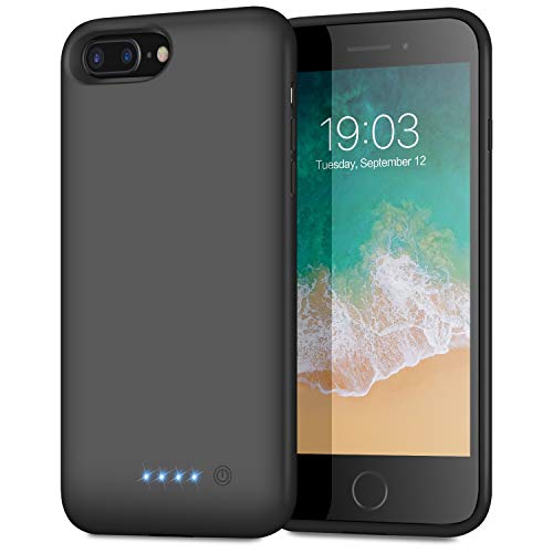 Battery Case for iPhone 8plus/7plus/6 Plus/6s Plus, Upgraded [8500mAh] Protective Portable Charging Case Rechargeable Extended Battery Pack for Apple iPhone 8plus/7plus/6 Plus/6s Plus(5.5') - Black