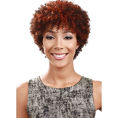 BOBBI BOSS 100% Human Hair Wig MH1236 DISCO (1B), (Off Black)