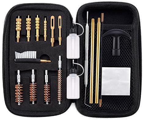 BOOSTEADY Universal Handgun Cleaning kit .22.357.38,9mm.45 Caliber Pistol Cleaning Kit Bronze Bore Brush and Brass Jag Adapter