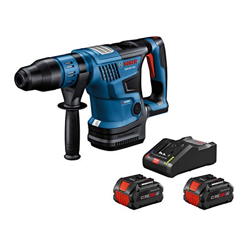 Bosch PROFACTOR 18V HITMAN GBH18V-36CK24 Cordless SDS-max 1-9/16 In. Rotary Hammer Kit with BiTurbo Brushless Technology, Includes (2) CORE18V 8.0 Ah PROFACTOR Performance Batteries