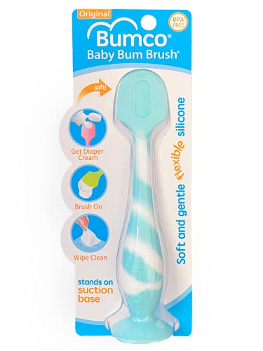 Bumco Baby Diaper Rash Cream Applicator - Baby Bum Brush Diaper Cream Spatula for Butt Paste Diaper Cream - Newborn Baby Essentials, Perfect for Baby Registry, Baby Shower Gifts - Aqua Swirl