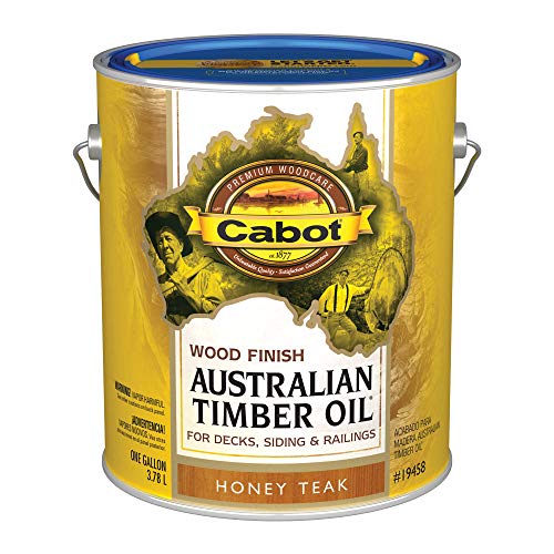 Cabot 140.0019458.007 Australian Timber Oil Water Reducible, Translucent, Honey Teak - 1 Gallon