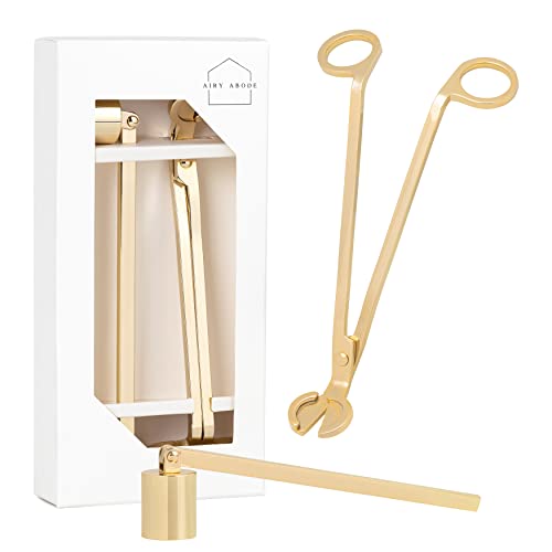 Candle Wick Trimmer and Candle Snuffer Accessory Set – Gold
