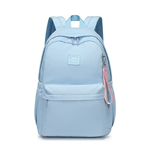 Caran·Y Kids Backpack Girls and Boys Large Space Waterproof Classic School Backpack Light Weight Medium Size Multi-pocket Aqua Blue Toddler Backpack Suitable for 3 To 13 Years old（Aqua Blue）