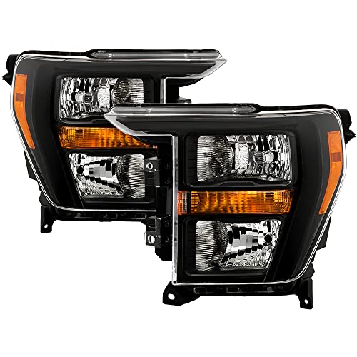 Carpart4u Aftermarket for 2021-2023 Ford F150 OEM Style Headlights Headlamps [Halogen] (Black)