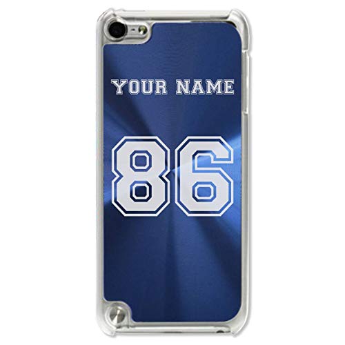 Case Compatible with iPod Touch 5th/6th/7th Generation, Sports Jersey, Personalized Engraving Included (Dark Blue)