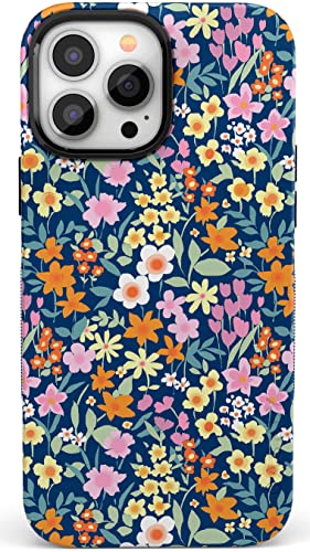 Casely iPhone 14 Pro Max Case | Full Bloom | Navy Floral Case (Bold + Compatible with MagSafe)