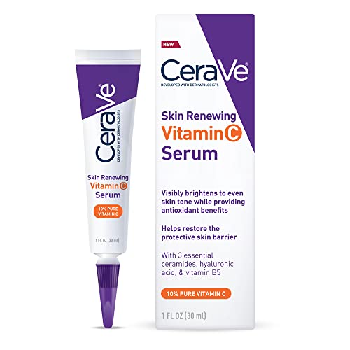 CeraVe Vitamin C Serum with Hyaluronic Acid | Skin Brightening Serum for Face with 10% Pure Vitamin C | Fragrance Free | 1 Fl. Oz