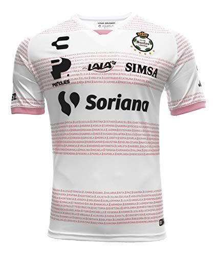 Charly Santos Laguna Jersey for Men Color White/Pink Breast Cancer Awareness (Large)