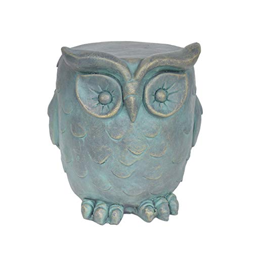 Christopher Knight Home Agnes Owl Garden Stool, Lightweight Concrete, Gold Patina Finish