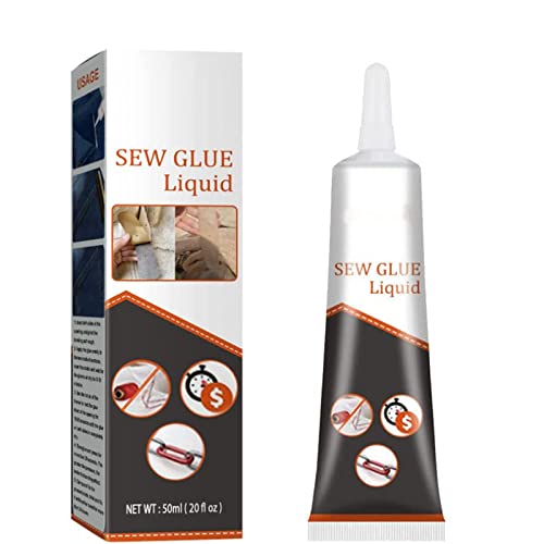 Cloth Repair Sew Glue 50ml- 2022 New Instant Sew Glue Bonding Liquid, Quick Dry Multi Fabric Sew Glue, Fabric Glue for Clothing Permanent Washable, for Clothing Cotton Flannel Denim Leather (1PCS B)