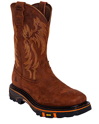 Cody James Men's 11" Decimator Waterproof Cowboy Work Boot Soft Toe Brown