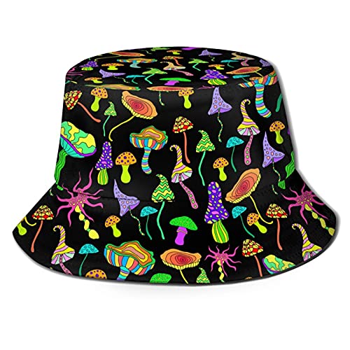 Colorful Mushroom Bucket Hat Packable Summer Beach Sun Hat Fisherman Cap