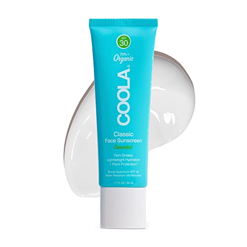 COOLA Organic Face Sunscreen SPF 30 Sunblock Lotion, Dermatologist Tested Skin Care for Daily Protection, Vegan and Gluten Free, Cucumber, 1.7 Fl Oz