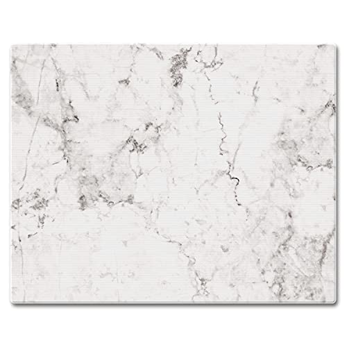 CounterArt White Marble Design 3mm Heat Tolerant Tempered Glass Cutting Board 15” x 12” Manufactured in the USA Dishwasher Safe