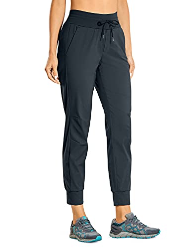 CRZ YOGA Athletic High Waisted Joggers for Women 27.5" - Lightweight Workout Travel Casual Outdoor Hiking Pants with Pockets True Navy Medium