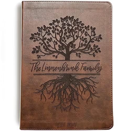 Custom Family Name ESV Journaling Bible, Tree Illustration with Personalized Family Name and Date Included in the Custom Design, Makes a Great Personalized Wedding Gift