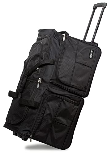 Dejuno 28-Inch Rolling Duffle Bag, Black