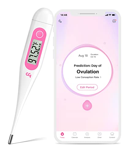 Digital Basal Thermometer, Accurate Baby Thermometer for Fever, 1/100th Degree High-Precision Oral Thermometer for Pregnancy & Natural Family Plan