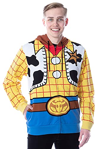 Disney Pixar Toy Story Men's I Am Woody The Cowboy Sheriff Costume Adult Sweatshirt Zip Hoodie (XL)