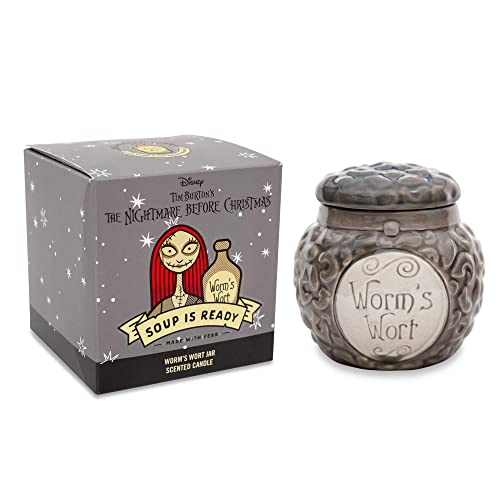 Disney The Nightmare Before Christmas Sally Worm's Wort Jar Ceramic Candle | Citrus Fragrance with 30-Hour Burn Time